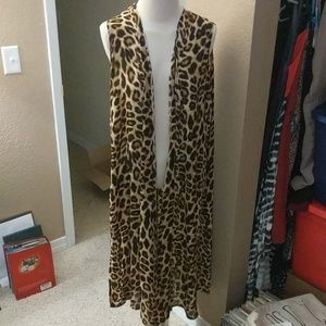 Lularoe NWOT cheetah leopard joy duster vest